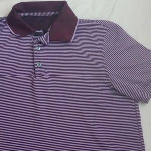 Van huesen collared stripped burgundy shirt